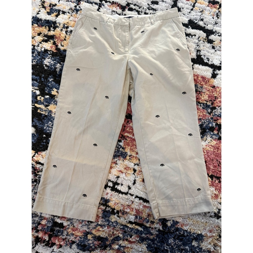 Colony Sportswear Iowa Hawkeyes Embroidered Khaki Chino Pants Womens 14 Tan